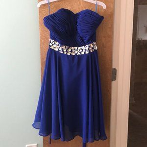 Blue Chiffon Prom Dress